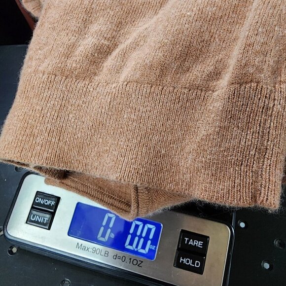 Lands End 100% Cashmere Brown Tan Sweater Bell Sleeve Crew Neck XS 2-4 - Picture 10 of 10